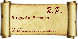 Ringwald Piroska névjegykártya