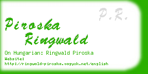 piroska ringwald business card